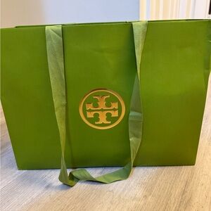 Tory Burch Green Tote with Gold Logo